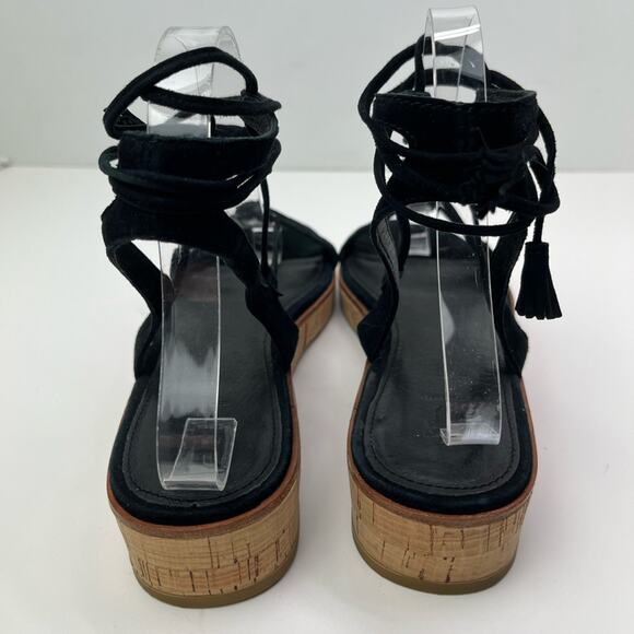 FRYE Miranda Black Suede Leather Gladiator Platform Sandals - Picture 5 of 11